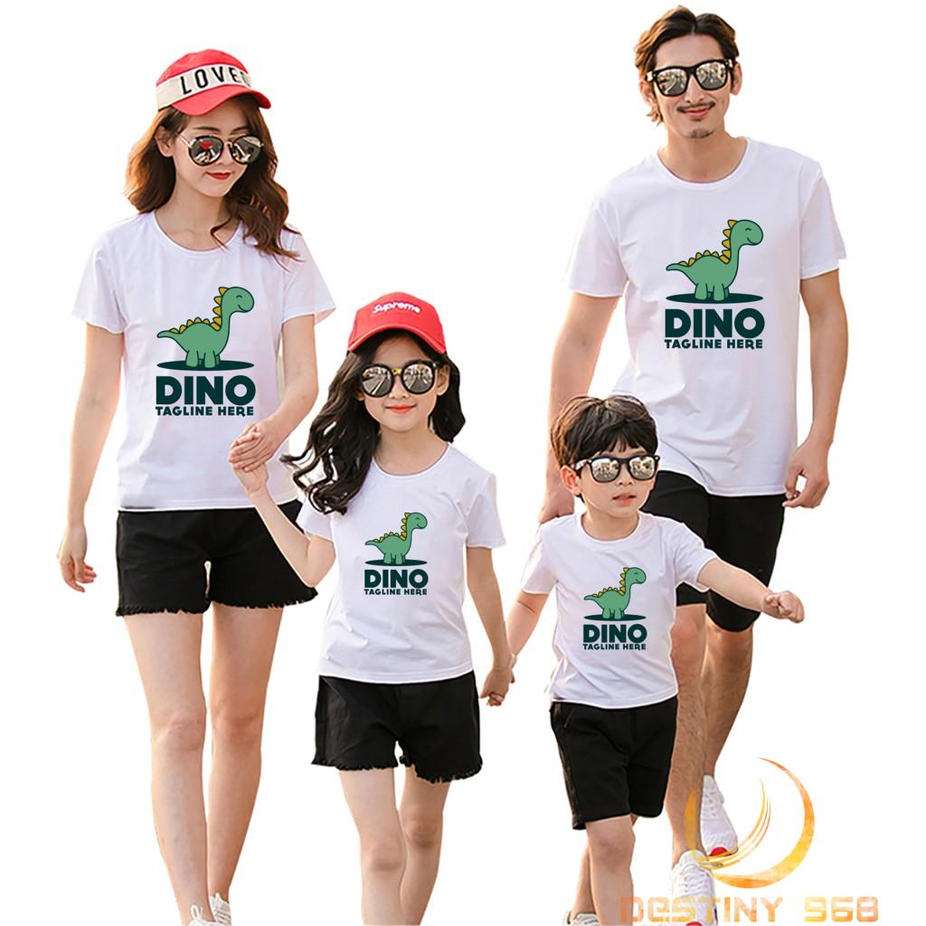 Áo gia đình 4 người - Áo gia đình Khủng Long Dino - Đồng phục gia đình họa tiết chữ - Đồ đôi mẹ và bé - destiny968