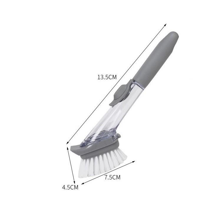 Chổi cọ rửa kèm bình xịt nước thông minh - Dụng Cụ Cọ Rửa Chén Bát Có Tay Cầm Và Ống Đựng Xà Phòng