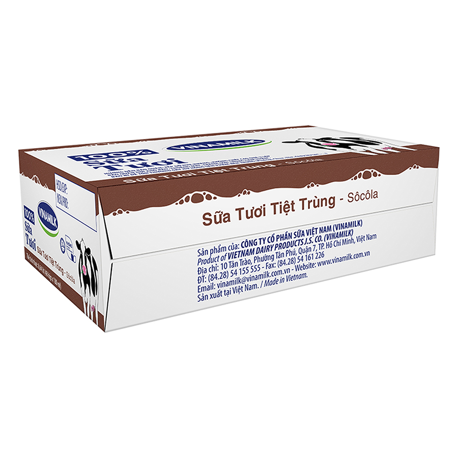 Thùng 48 Hộp Sữa Tươi Tiệt Trùng Vinamilk 100% Sôcôla (180ml / Hộp)