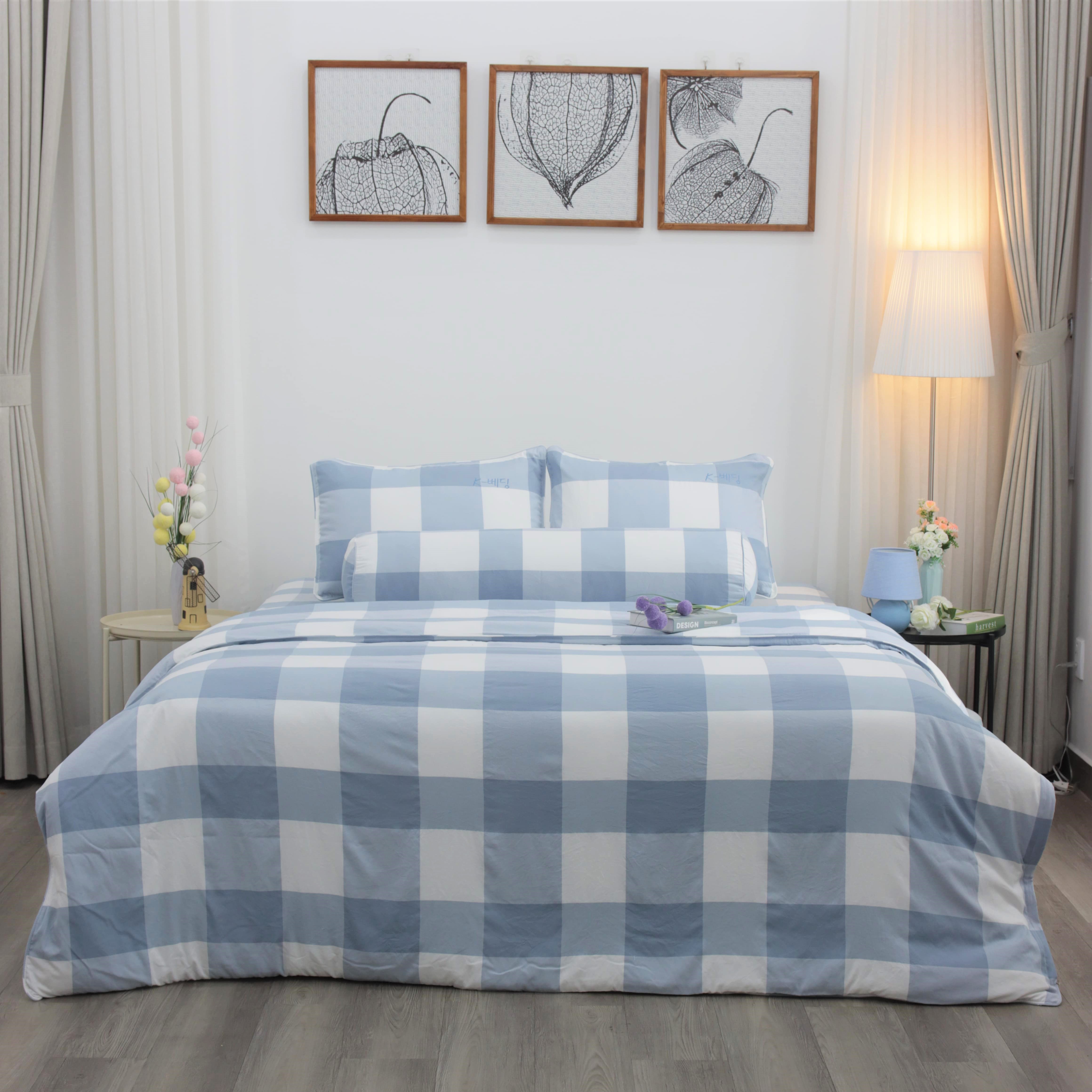 Bộ ga giường nhuộm sợi công nghệ Yarn Dyed K-Bedding KPCD 201 (không bao gồm chăn)