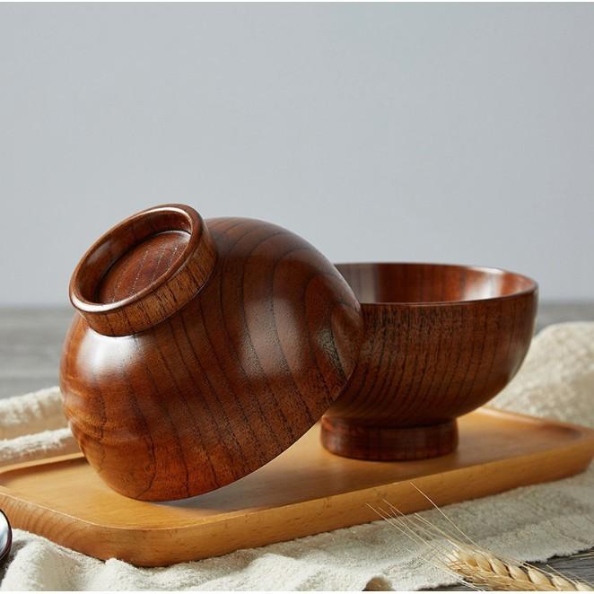 BÁT GỖ VĨNH CỬU KIÊU NHẬT LOẠI TỐT chén gỗ sáng tạo chén ăn tròn gỗ bát canh