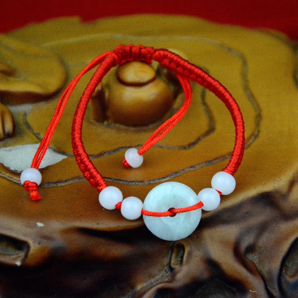 VÒNG TAY ĐỒNG ĐIẾU ĐÁ PHONG THUỶ DÂY ĐỎ MAY MẮN