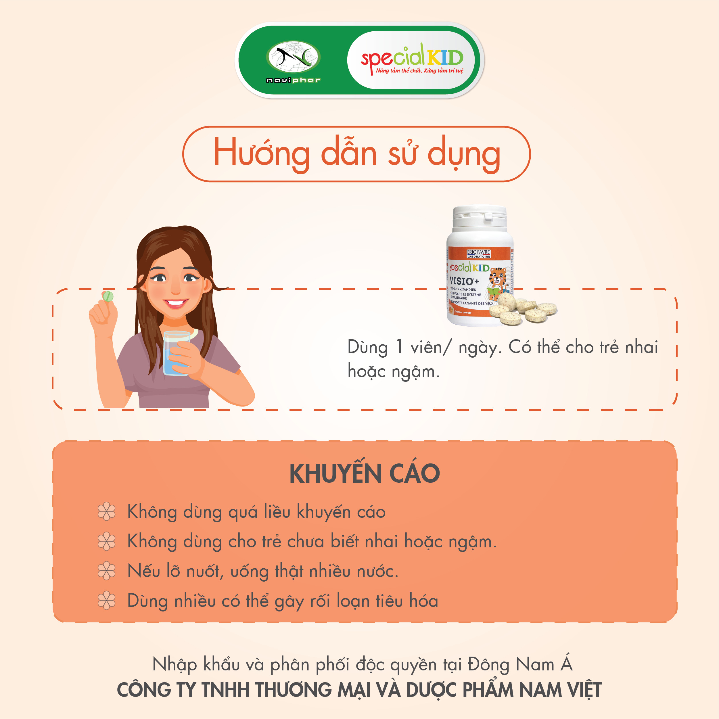 TPBVSK Special Kid Visio+ Viên ngậm, nhai cho đôi mắt khoẻ mạnh, giảm mỏi mắt, khô mắt
