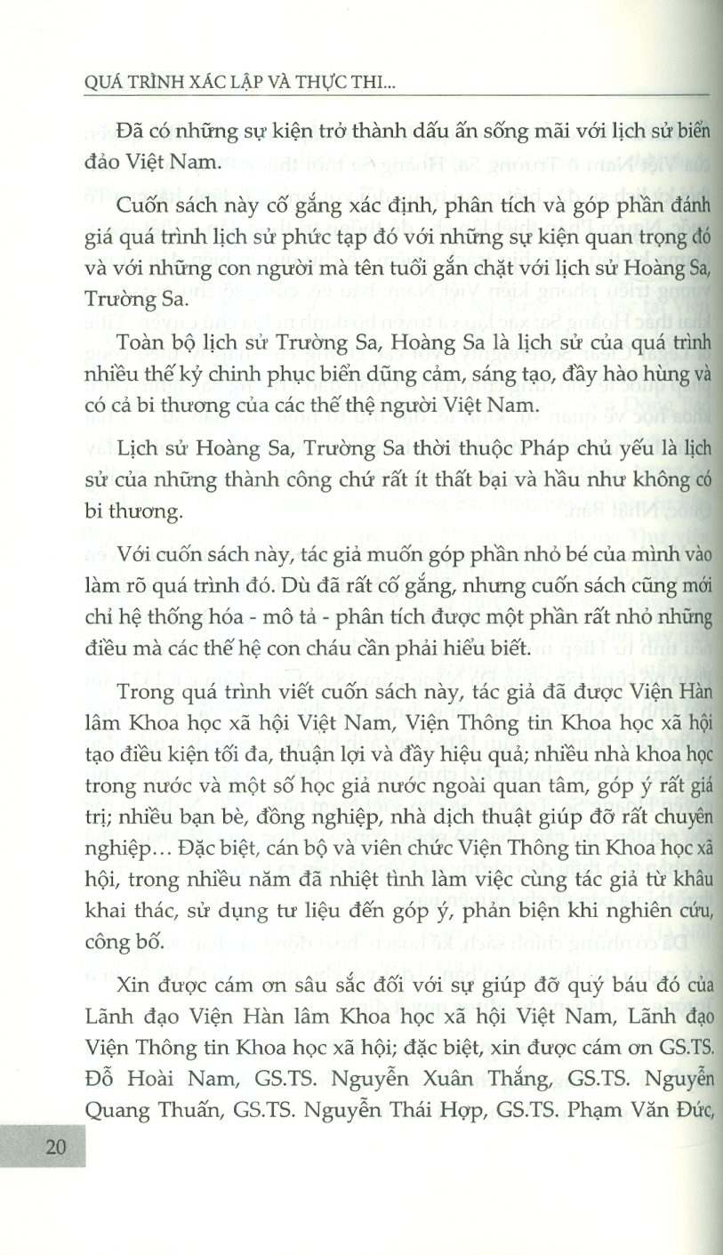 Quá Trình Xác Lập Và Thực Thi Chu Quyen Của Việt Nam Tại Hoàng Sa, Trường Sa Thời Thuộc Pháp
