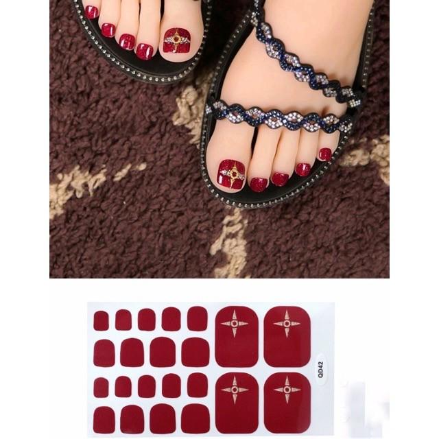 Set dán móng chân nails dán nghệ thuật nhiều màu - có ngay bộ móng đẹp trong 5 phút