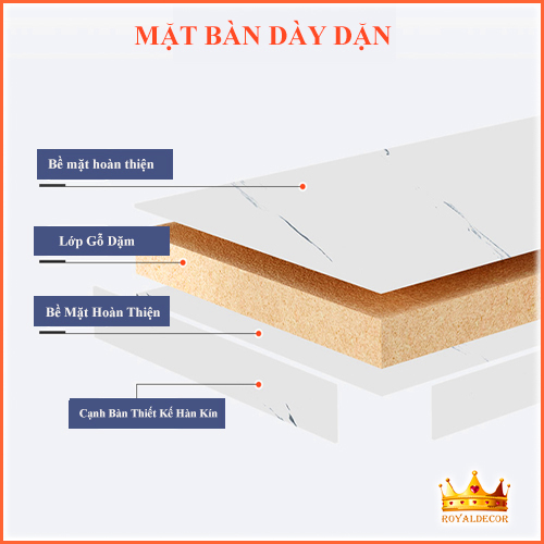 Bàn Trà Gỗ Vân Đá Cẩm Thạch ROYALDECORHN Lắp Ráp Dễ Dàng - Bàn Sofa Kiểu Nhật 2 Tầng Chắc Chắn - Nội Thất Phòng Khách