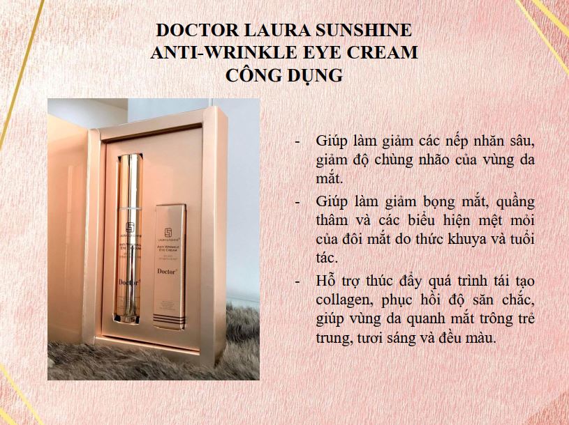 Kem Dưỡng Giảm Nếp Nhăn & Săn Chắc Da Vùng Mắt Anti-Wrinkle Eye Cream Laura Sunshine