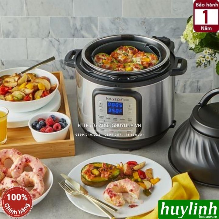 Nồi áp suất điện kết hợp chiên không dầu Instant POT Duo Crisp 11-in-1 - 8 lít - 11 chức năng - Hàng chính hãng