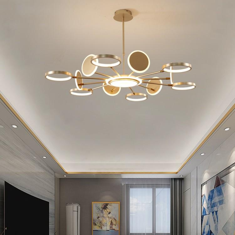 Đèn thả DELLER với 3 chế độ ánh sáng hiện đại trang trí nội thất sang trọng loại 12 bóng - kèm điều khiển từ xa - .