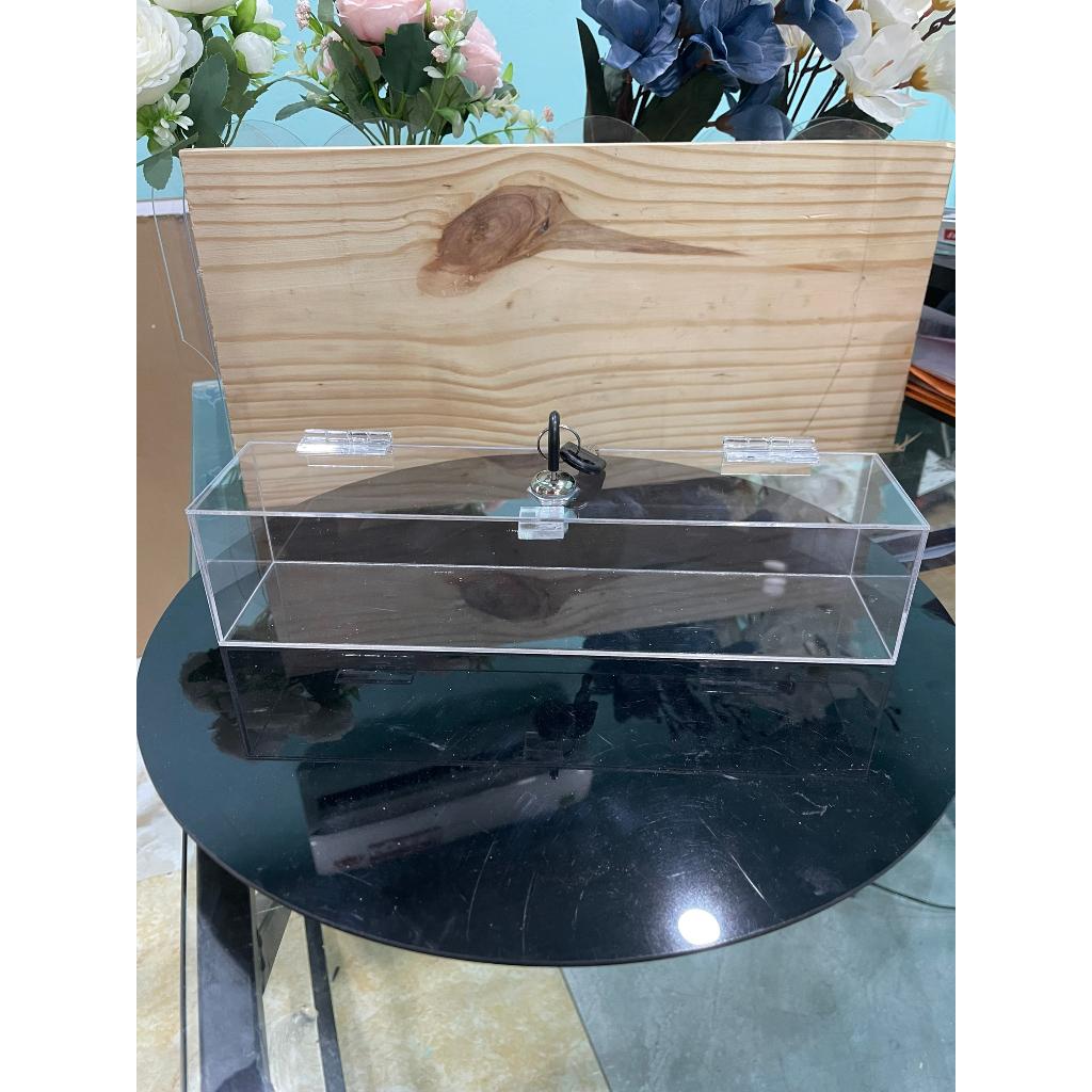 Hộp mica có nắp kèm ổ khóa, hộp đựng thực phẩm, cất giữ trang sức, nhiều kích thước