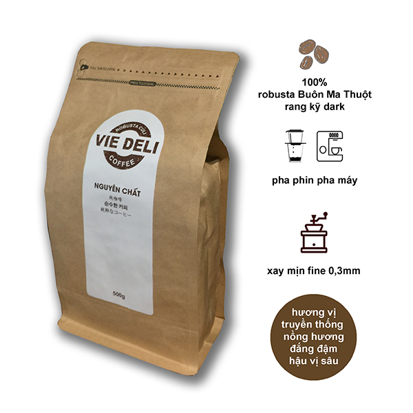 Cà phê bột Robusta Culi Viedeli, túi 500g