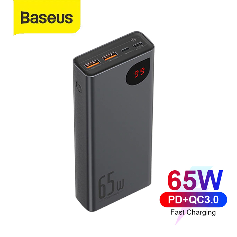 Pin sạc dự phòng Baseus công suất 65W/ 22.5W, dung lượng 20000mAh màn hình LED hiển thị, thiết kế vỏ kim loại sang trọng - phân phối chính hãng tại Baseus Việt Nam