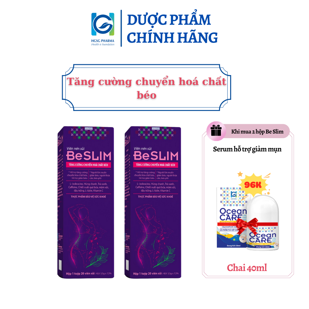 Bộ 2 hộp Sủi kiểm soát cân nặng HGSG pharma Be Slim