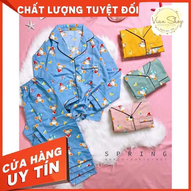 Bộ đồ pijama  Bộ Đồ Ngủ Mặc Nhà Kate Thái Cộc Dài Hoạ Tiết Dễ Thương