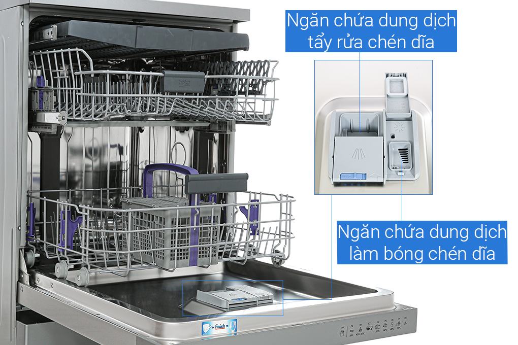 Máy rửa chén độc lập có sấy Beko DFN28424X - Hàng chính hãng- Giao lắp tại Hà Nội