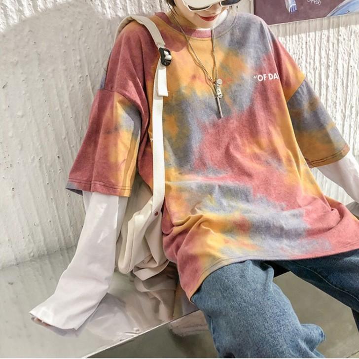 Áo Thun Tee Loang Màu Unisex - Form Rộng Tay Lỡ - Phong Cách Hàn Quốc - Chất Cotton Thoáng Mát Cho Cả Nam Và Nữ