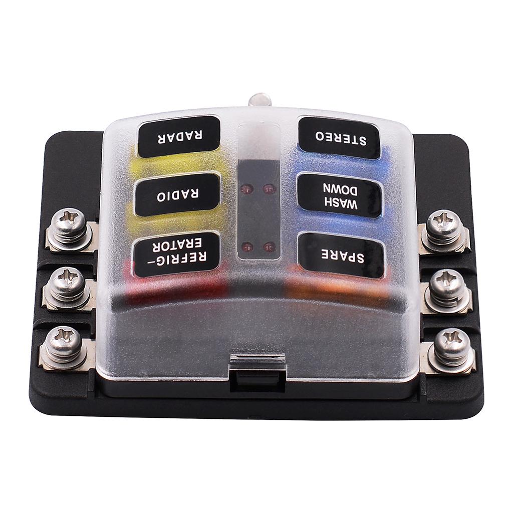 6 & 8 Way Circuit Standard ATO ATC Blade Fuse Box Block Holder Stud Terminal
