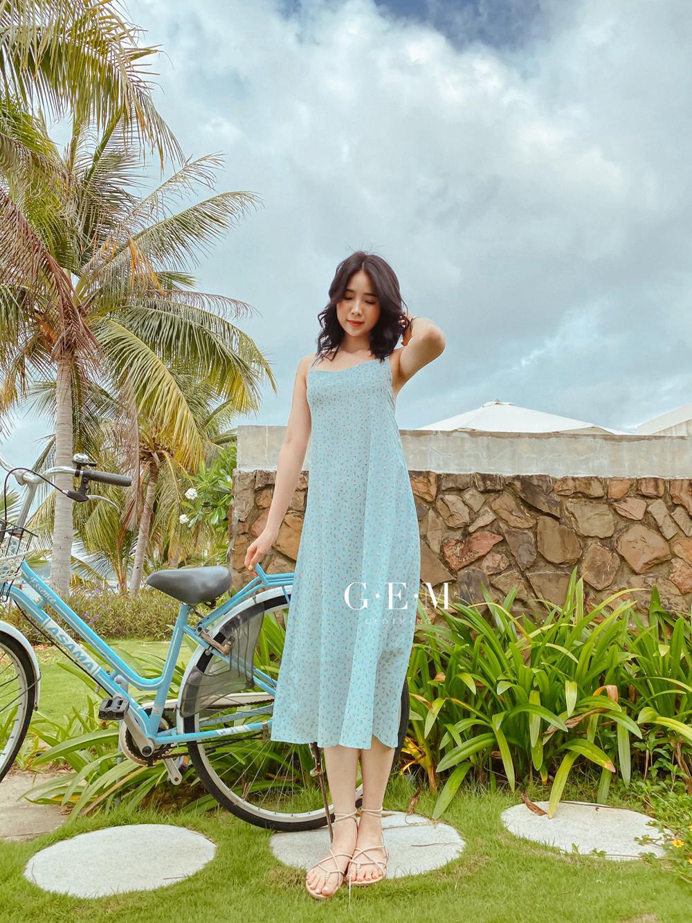 Đầm bầu hai dây hoa nhí kiểu dáng Hàn Quốc Agness dress - thương hiệu G.E.M Clothing