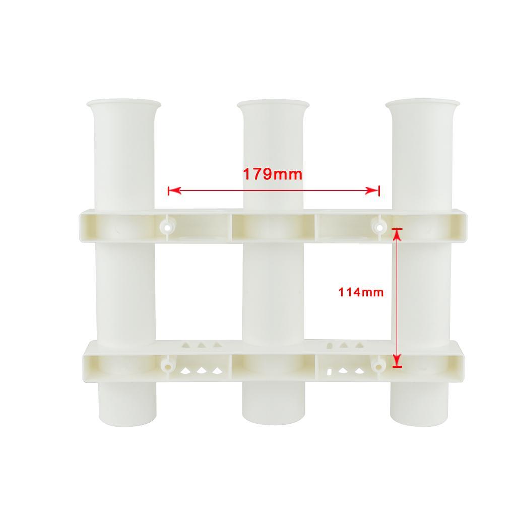 2Pieces 3Tubes Fishing Rod Holder Pole Mount Bracket For Marine Fishing Boat