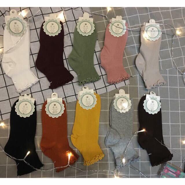 Tất vớ cổ cao nữ vớ cổ cao nam ulzzang len lông thỏ Vintage CỔ LỬNG BÈO tất nam cổ ngắn Tất vintage