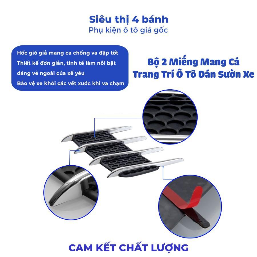 Bộ 2 Miếng Mang Cá Trang Trí Ô Tô Dán Sườn Xe
