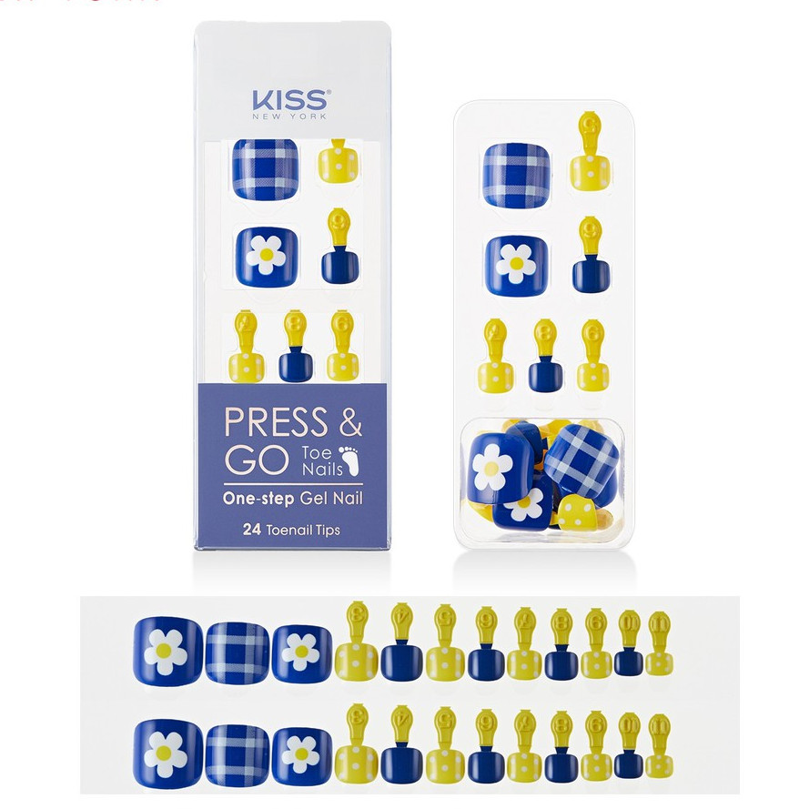 Bộ 24 Móng Chân Gel Tự Dán Press &amp; Go Kiss New York Nail Box - Cutie Bbo-jjak (KPT05K)