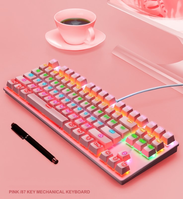 Bàn Phím Cơ Gaming KB70 Pink nhỏ gọn