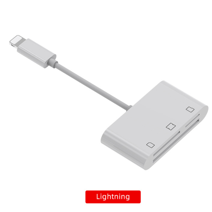 Đầu đọc thẻ OTG Lightning 3 in 1 cho điện thoại IP đọc thẻ TF , SD , CF