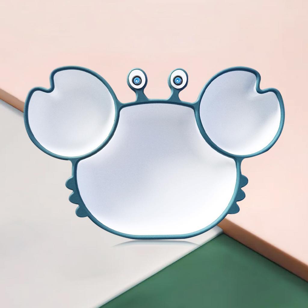 Cartoon Divided Grids Dish Shape Food Tray with Suction for