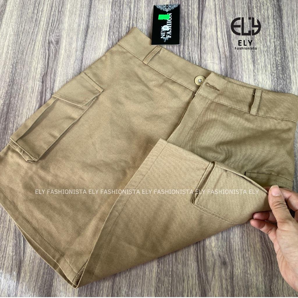 Chân váy kaki cạp cao chữ A túi hộp thiết kế tinh tế phong cách nhẹ chuẩn form kdx
