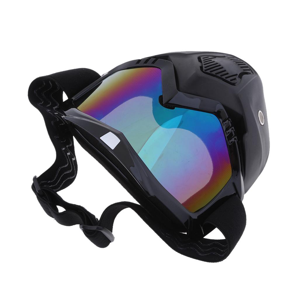 Detachable Face Mask Goggles Shield Windproof Dustproof Helmet Eyewear