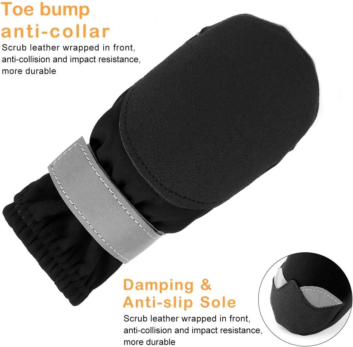 4 Gói Chống Nước Giày Cho Chó, Bảo Vệ Chó Ủng Có Dây Phản Quang, Nặng Giày Cho Chó Lớn Vừa Đen 4 #