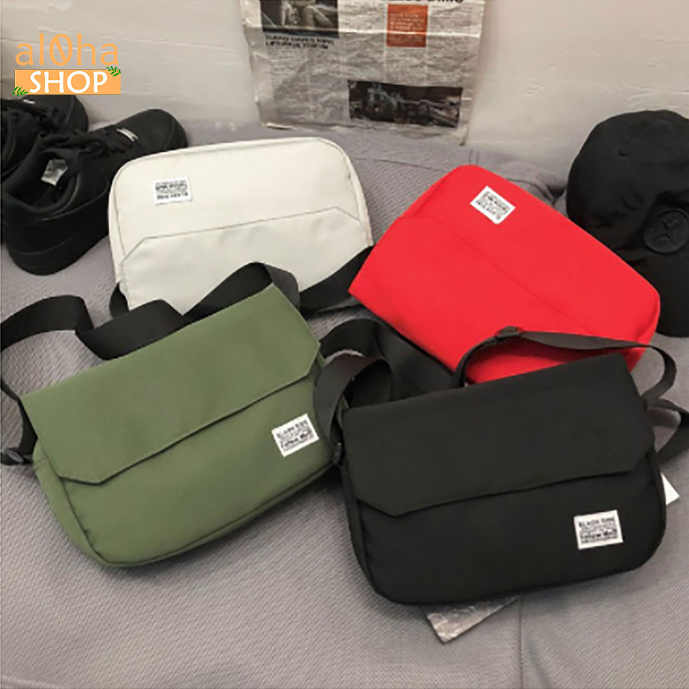Túi đeo chéo vải canvas Black Rice bền bỉ phong cách thòi trang unisex nam nữ - al0ha Shop