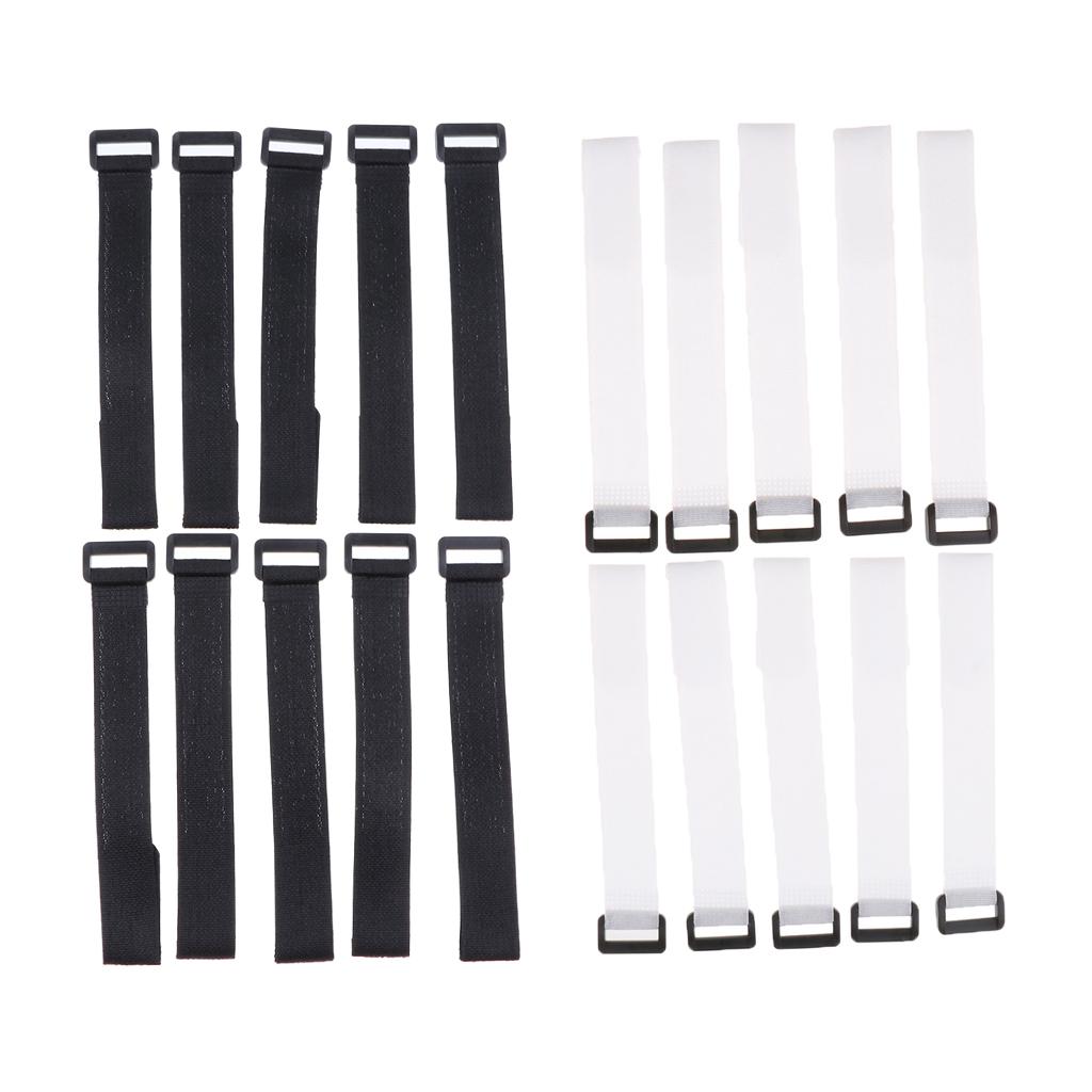 2x10 Pcs Fishing Rod Belt Bands Ties Straps Magic Sticker black