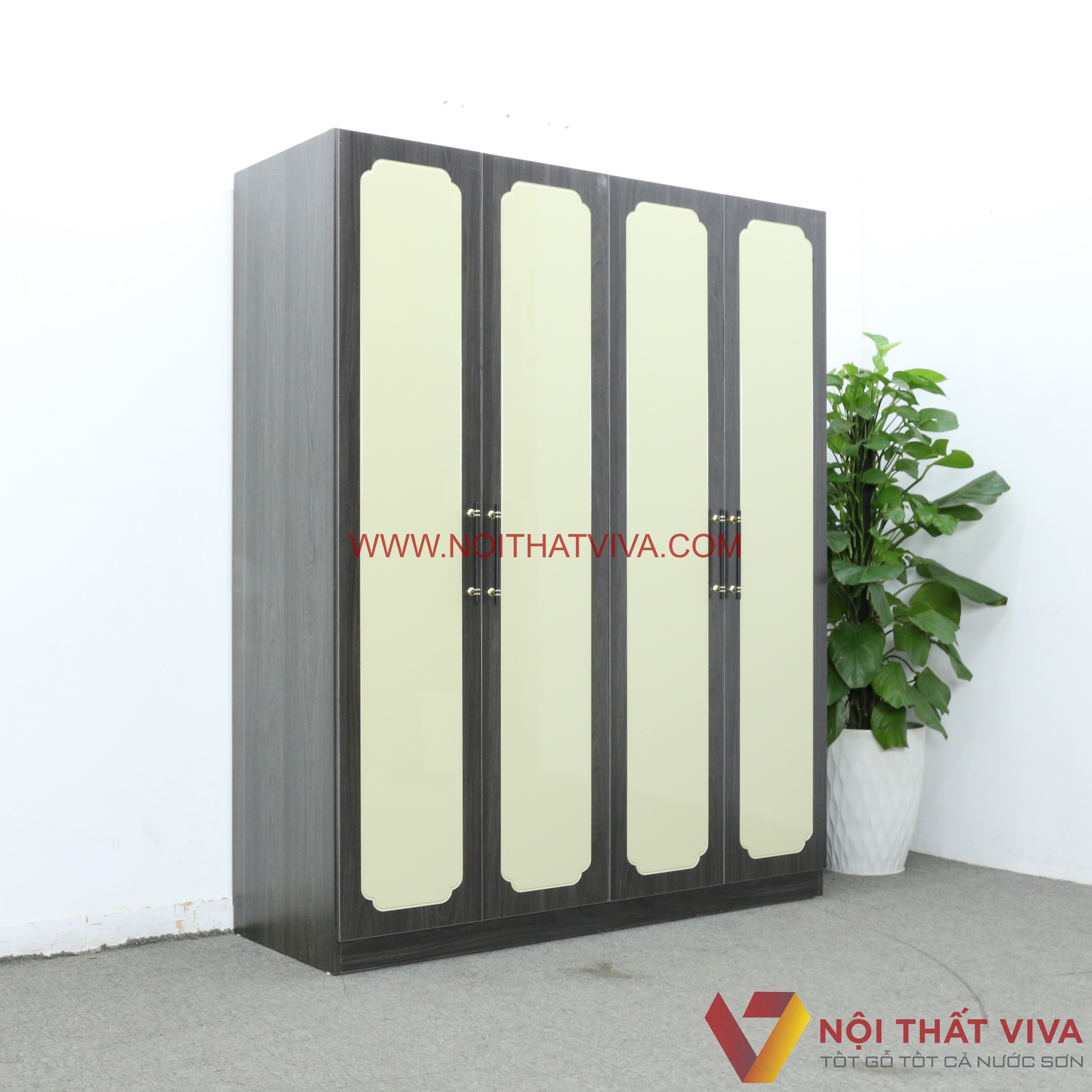 Giường Gỗ Công Nghiệp Giá Rẻ Màu Xoan Đào Có Đầu Nệm Kem Đẹp Hiện Đại