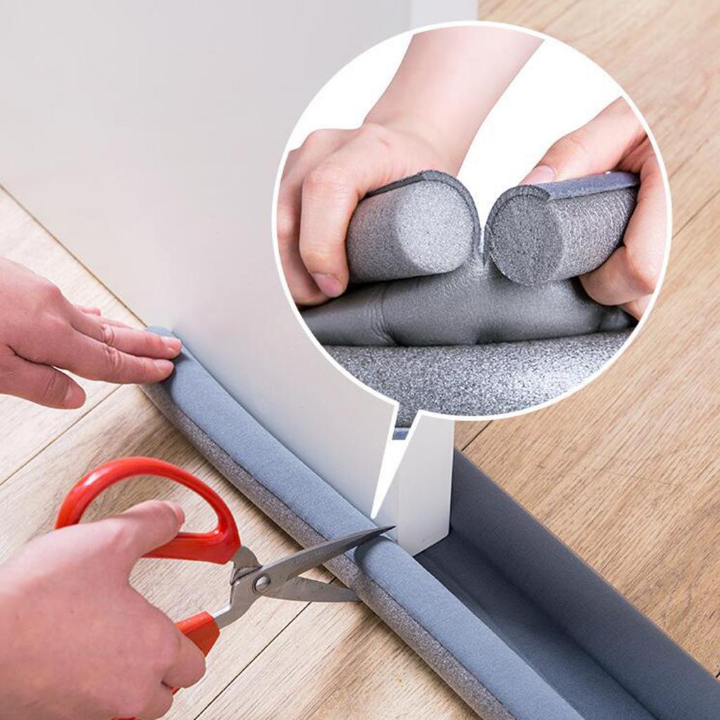 4Pcs Flexible Foam Draught Excluder Window Door Bottom Seal Strip Rubber