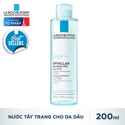 Nước Tẩy Trang Làm Sạch Sâu Và Kiểm Soát Bã Nhờn Cho Da Dầu Và Da Mụn La Roche Posay Effaclar Micellar Water 200ml