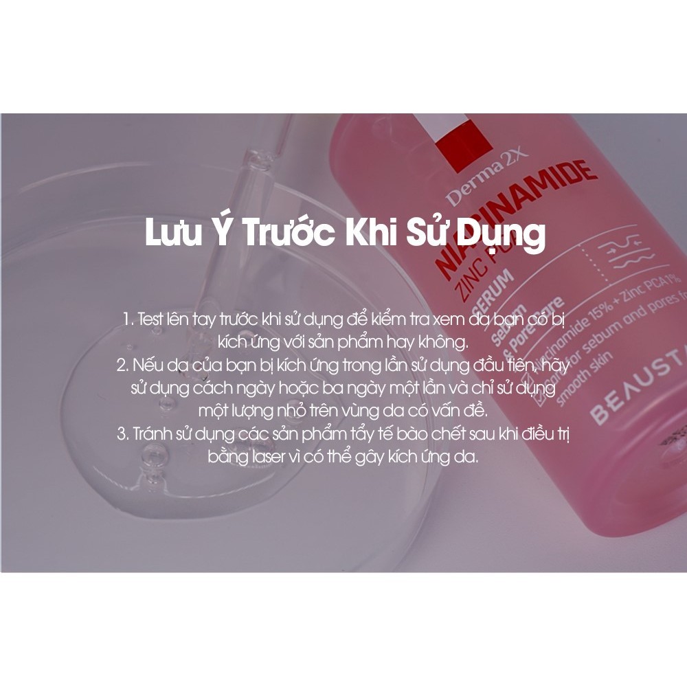 Tinh Chất Dưỡng Da Cấp Ẩm - Dịu Da Beausta Derma2X Niacinamide Zinc PCA Serum 50ml