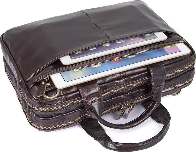 Túi xách da cao cấp cho Laptop, Macbook M362 có dây đeo chéo - Hàng nhập khẩu