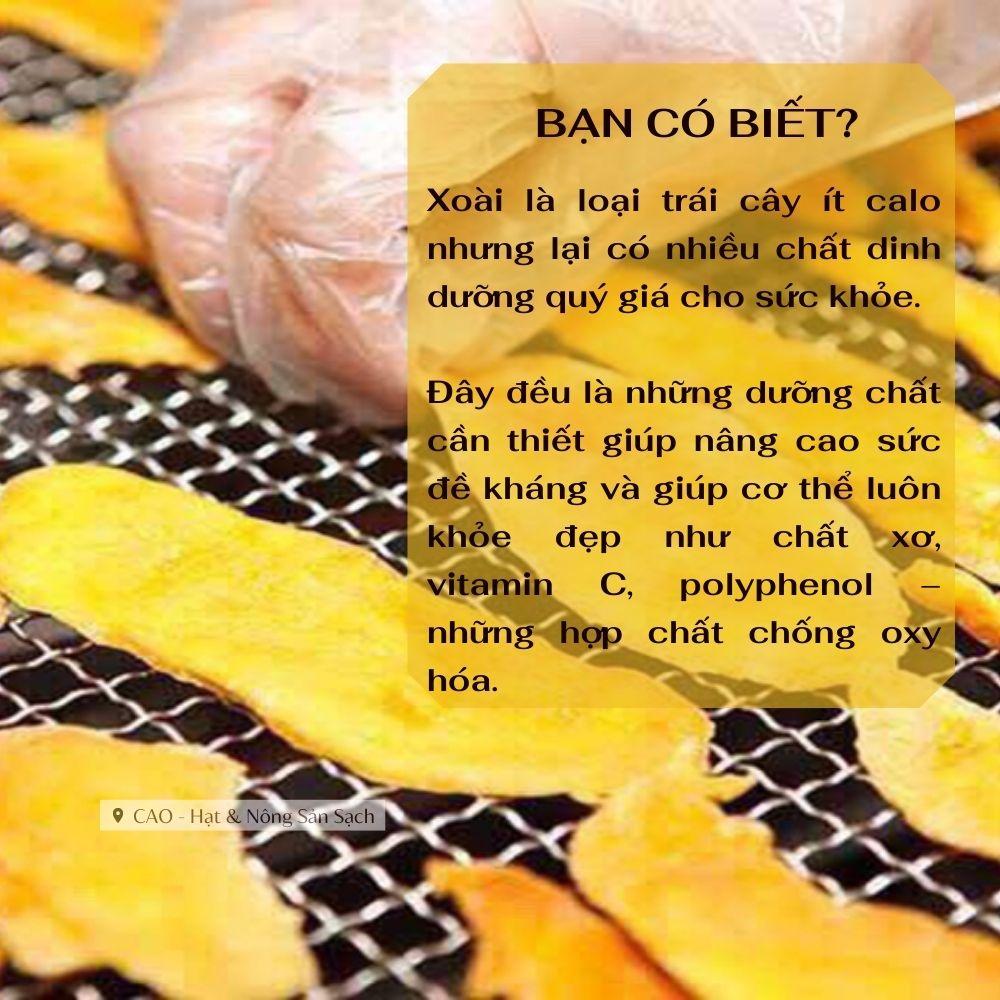 Xoài sấy dẻo CAO FOOD từ 100% xoài tươi sấy công nghệ cao, vị chua ngọt tự nhiên - món ăn vặt siêu ngon phải thử