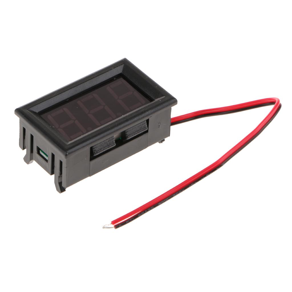 2 Wire DC 5~120V Digital Voltmeter Gauge Tester LED Display Panel - Choice of LED Color