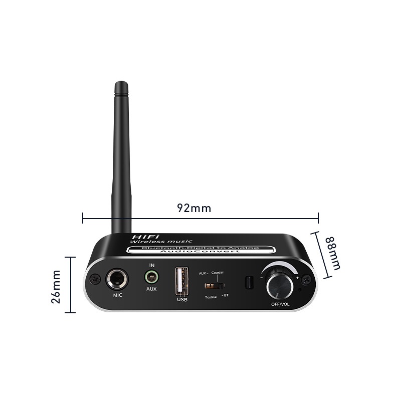 ROGTZ Bộ Chuyển Đổi Âm Thanh DAC HIFI Bluetooth T02 (Hỗ Trợ Cổng Optical) - Hàng Nhập Khẩu