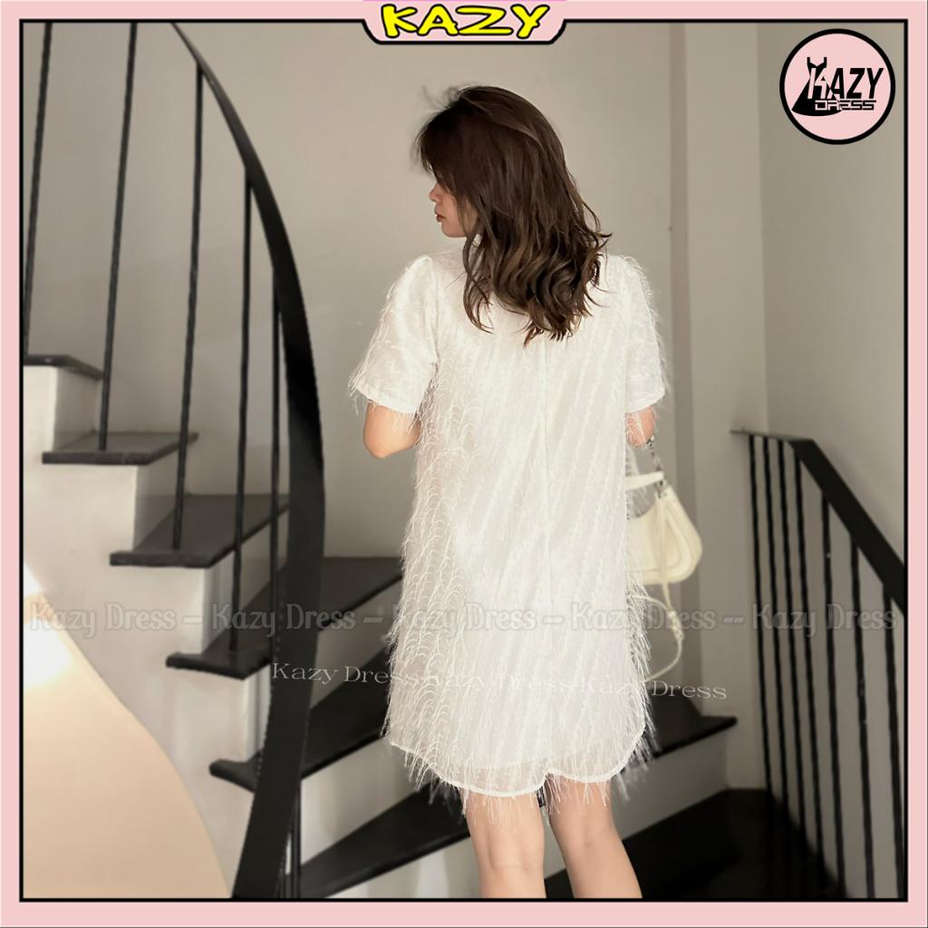 Váy nữ lông nhũ siêu sang chảnh có lớp lót trong KAZY DRESS V060