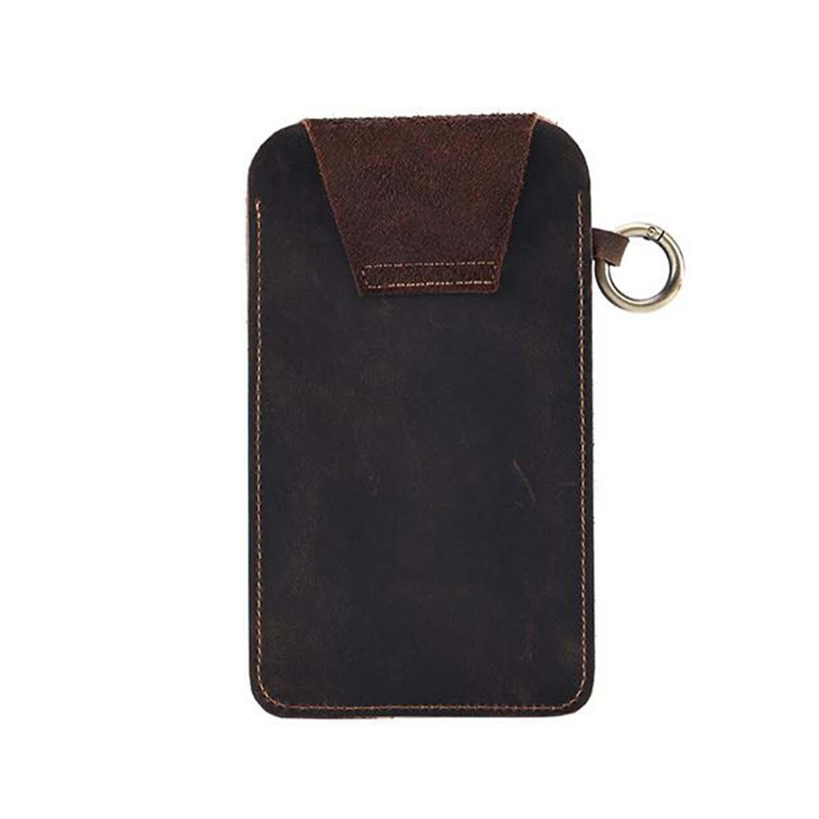 Leather Phone case Waist Bag Carrying Pouch for Cell Phone Men Women coffee