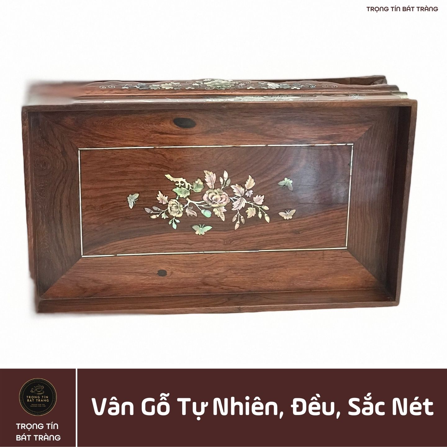Khay Trà Gỗ Cẩm Hình Chữ Nhật Kích Thước 35*20,5*11 cm KT 89