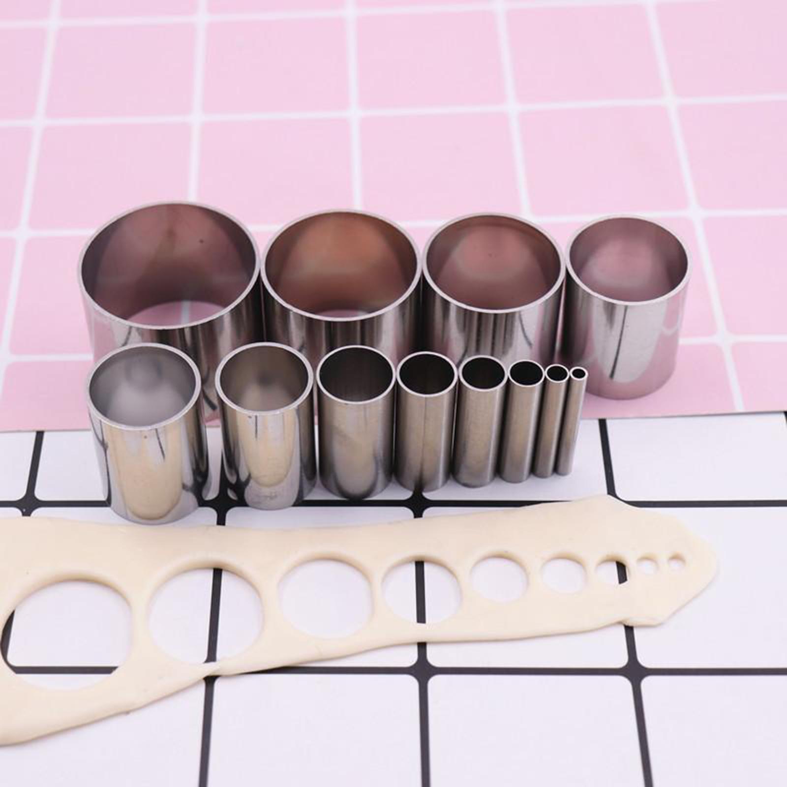 2 Set Polymer Clay Cutter Shapes Puncher Hole Punch Metal Mold