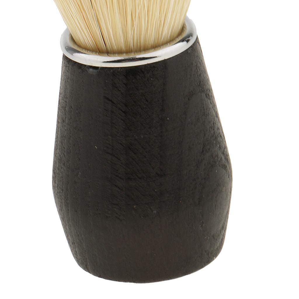 Soft Professional Barber Salon Home Beard Shaving Brush with Plastic Handle Facial Cleaning Brush - Black