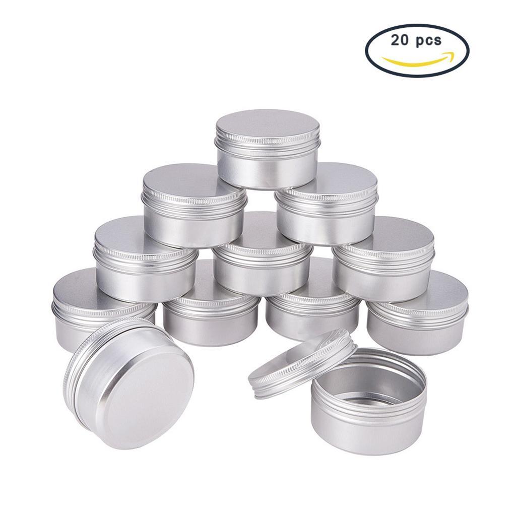 25Pc Aluminum Tin Storage Pot Candles Salves Containers Screw Lid 100ml 80ml
