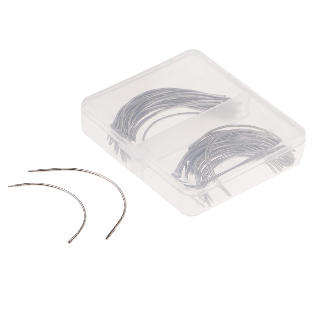 50X C Curved Needles Hand Sewing Upholstery Repair Quilting Knitting Needles