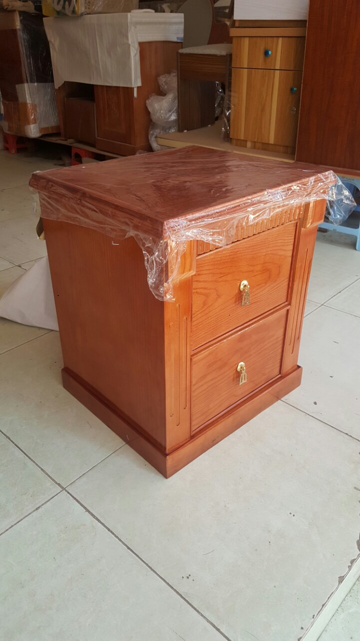 Tủ đầu giường gỗ sồi, tab đầu giường gỗ sồi loại 2 ngăn kéo